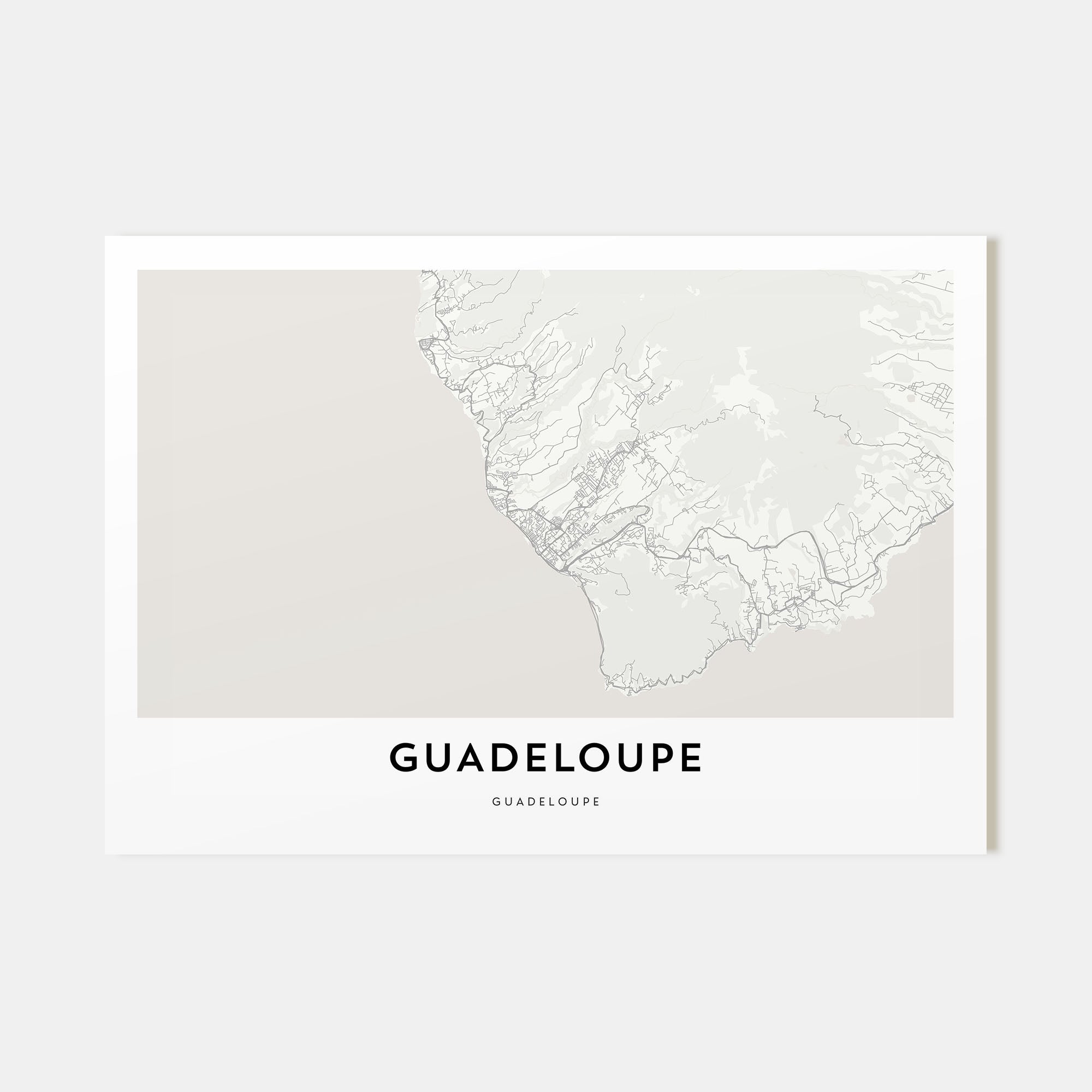 Guadeloupe Map Landscape Poster