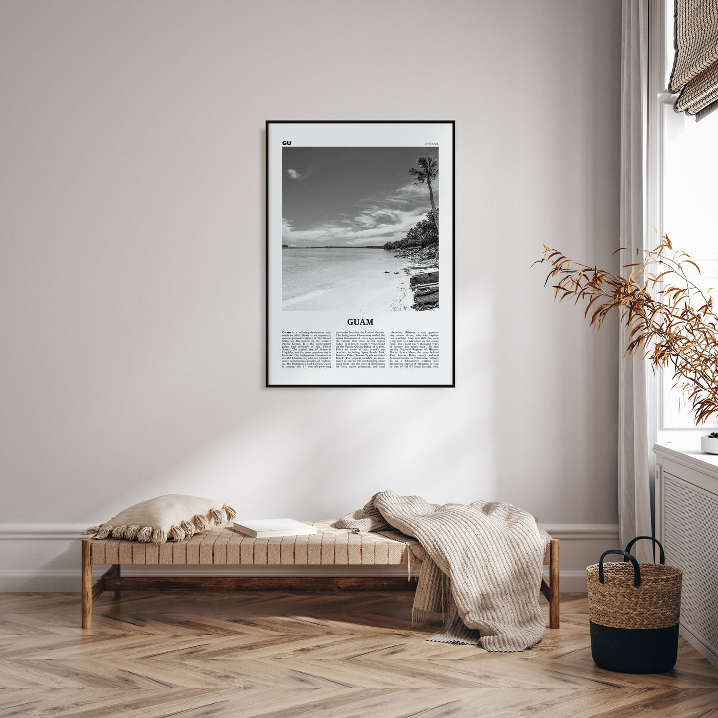 Guam Travel B&W Poster
