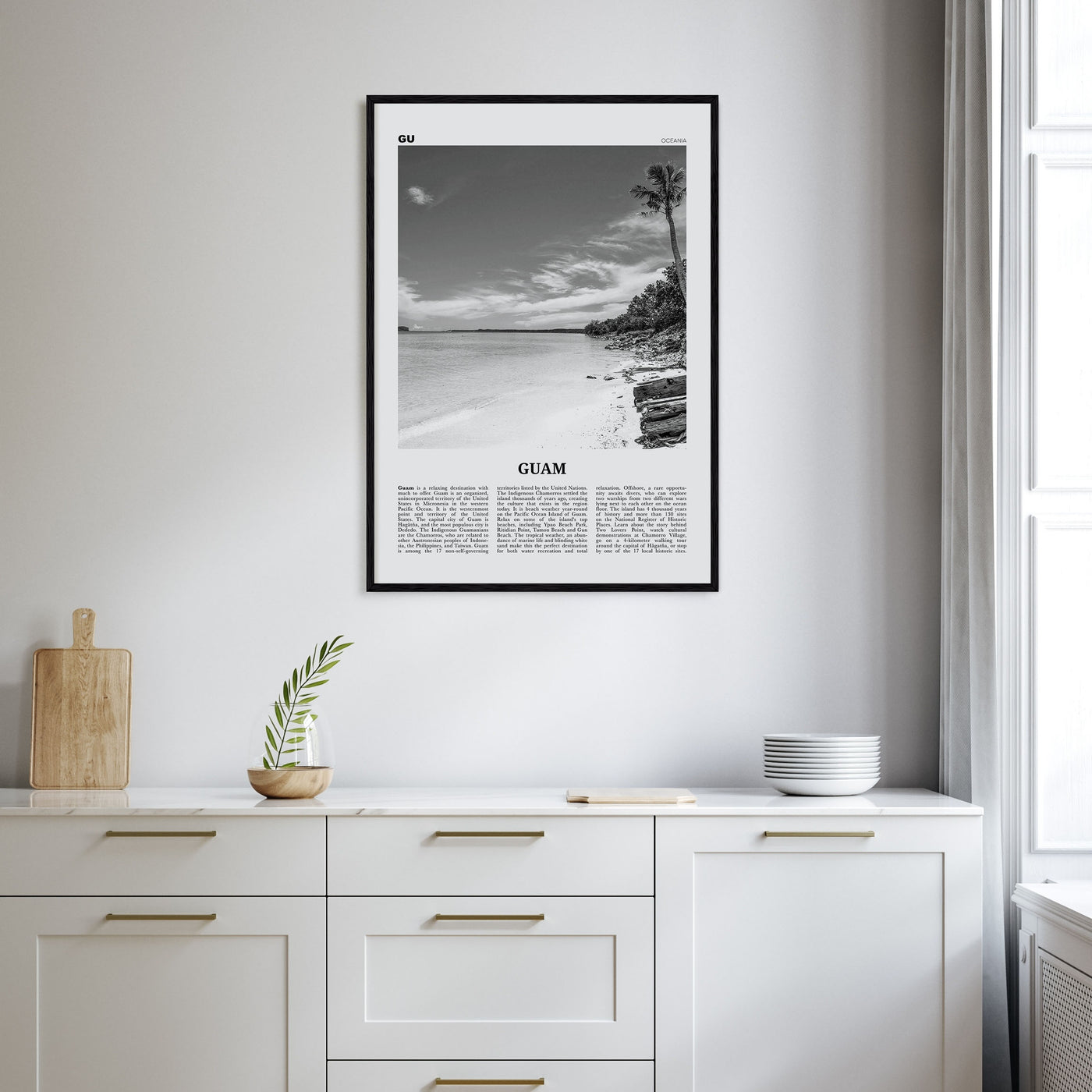 Guam Travel B&W Poster