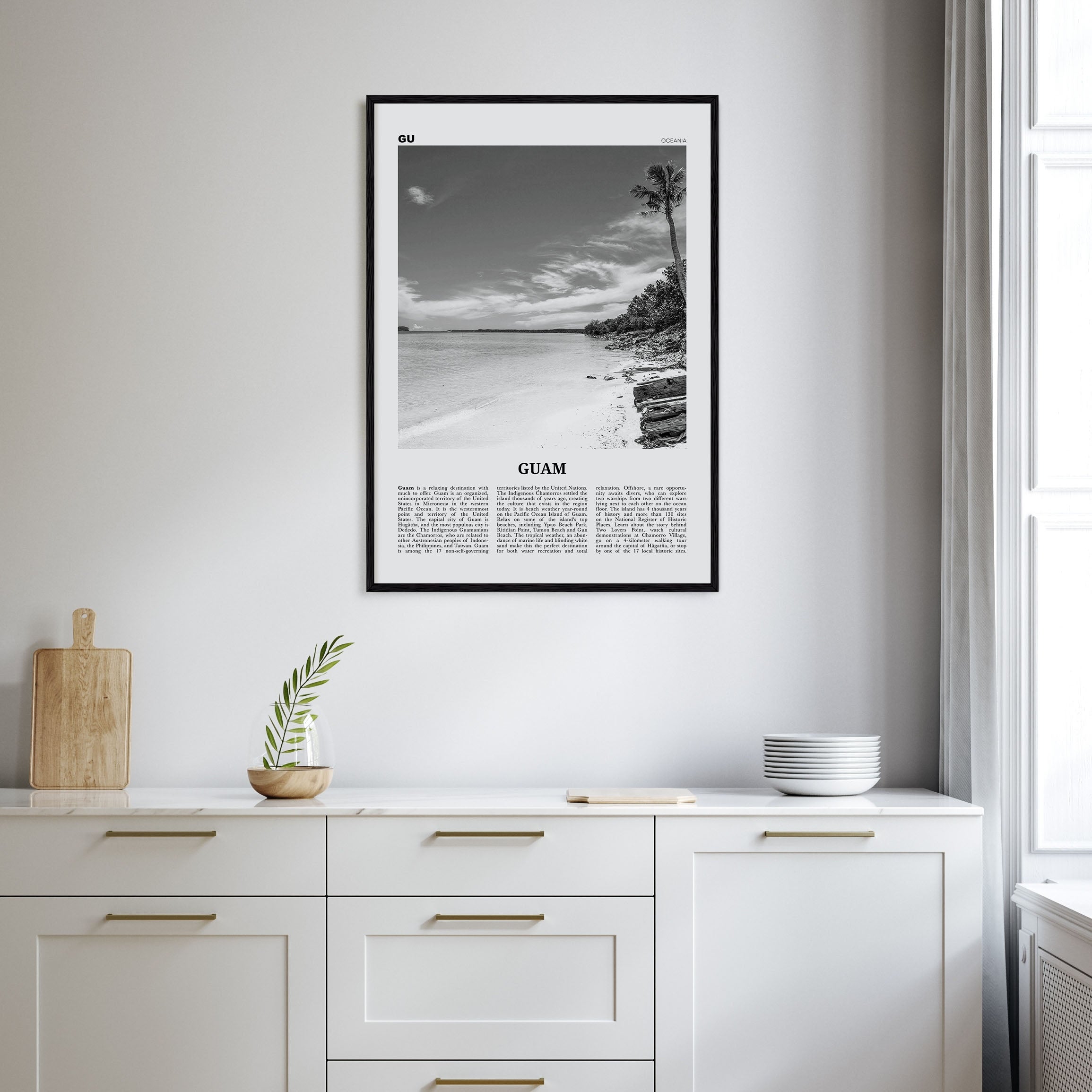 Guam Travel B&W Poster