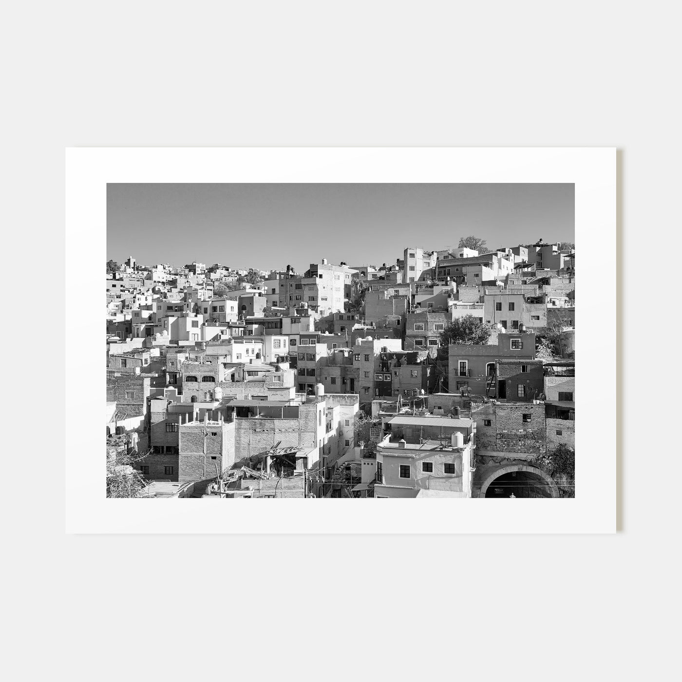 Guanajuato City Landscape B&W Poster