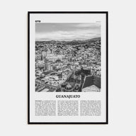 Guanajuato City Travel B&W Poster