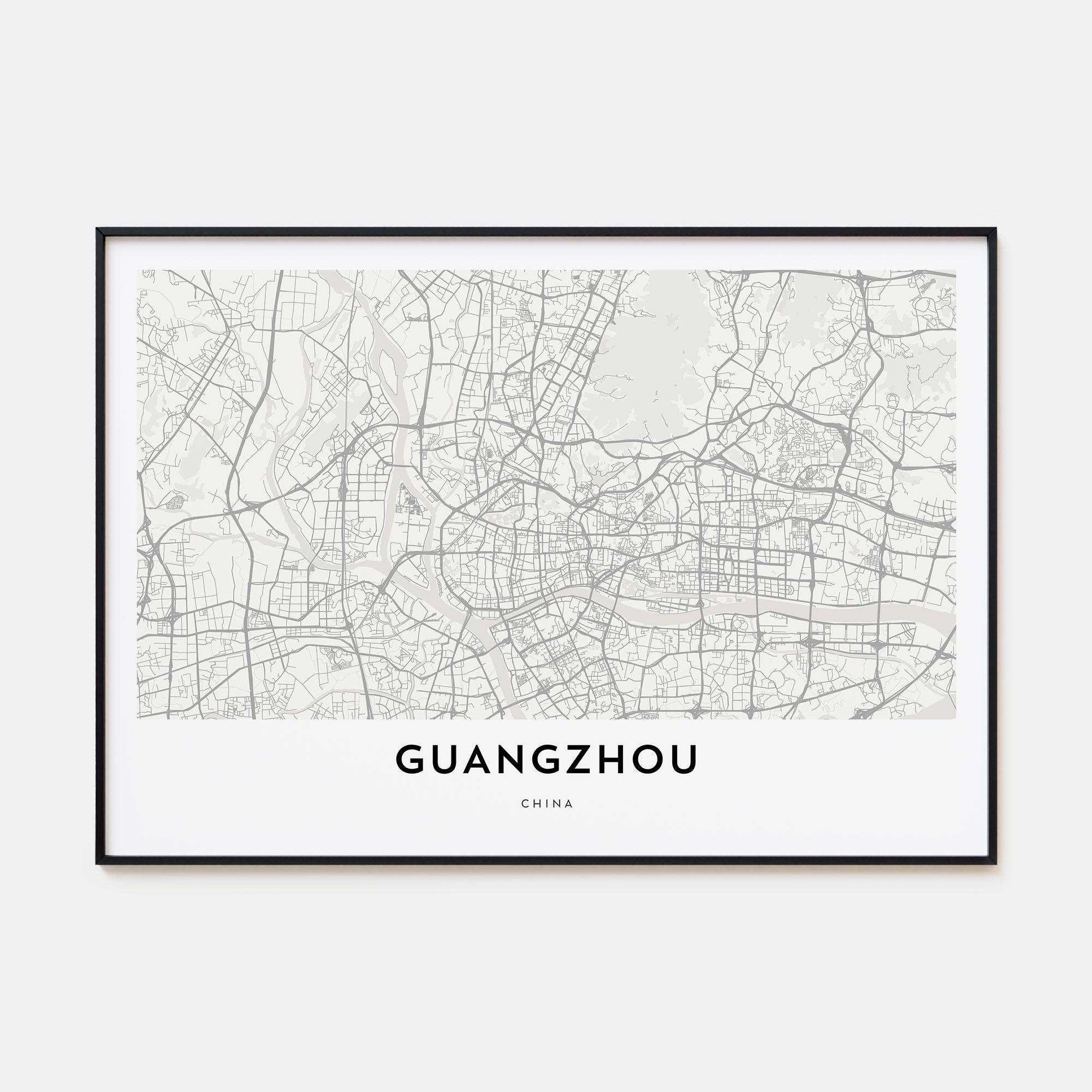 Guangzhou Map Landscape Poster