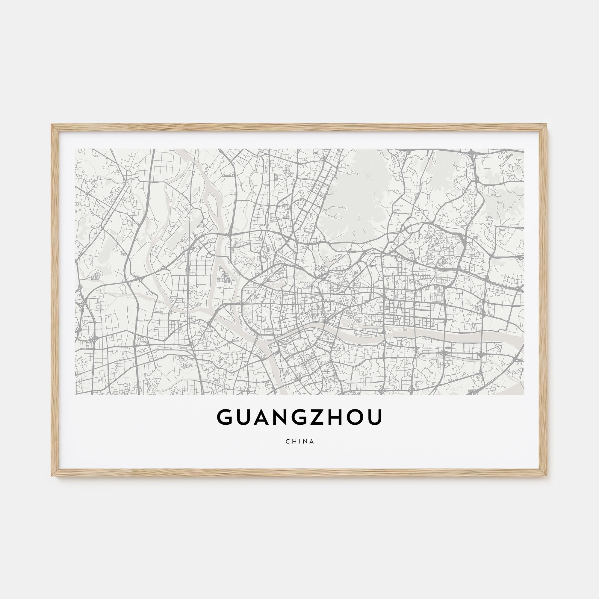 Guangzhou Map Landscape Poster