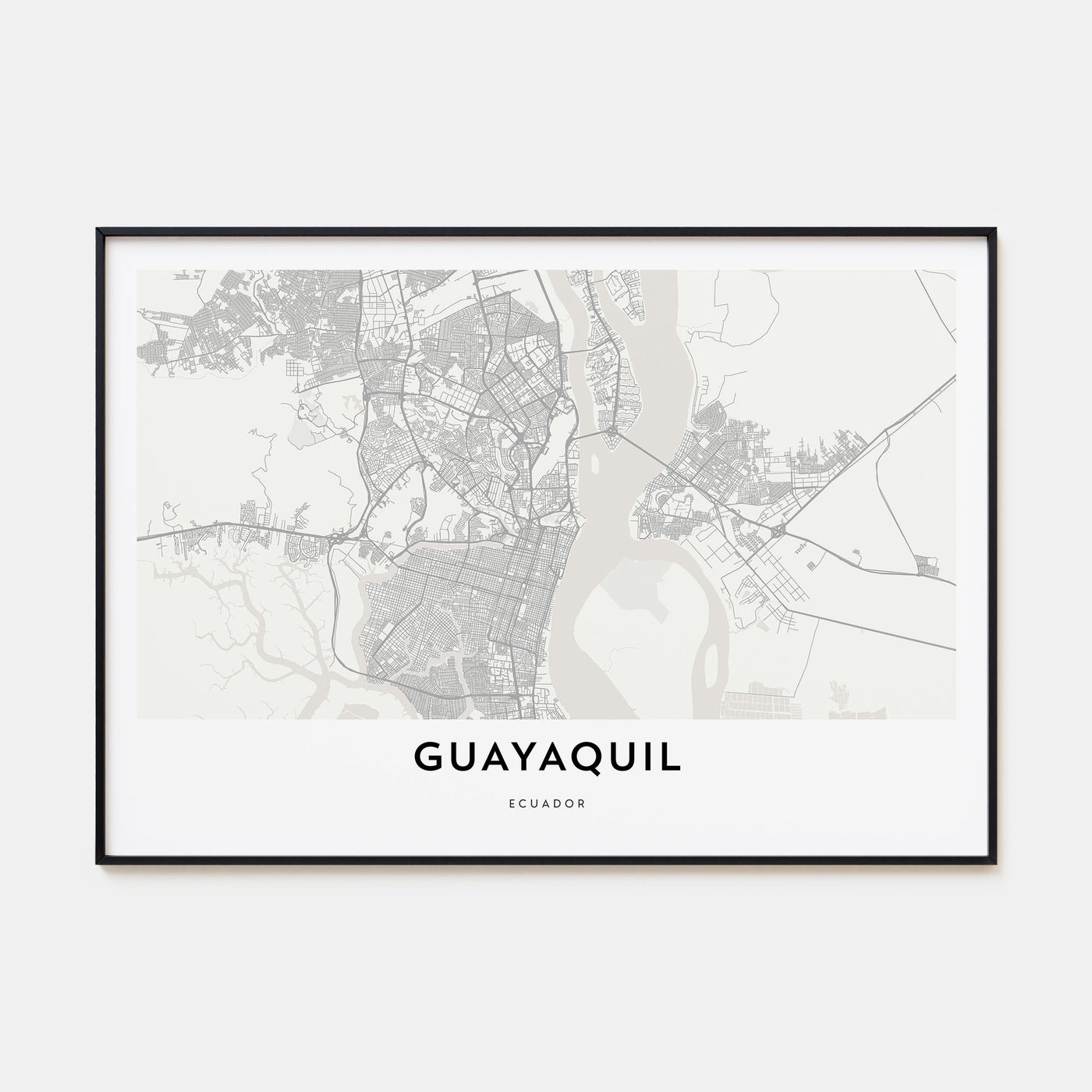 Guayaquil Map Landscape Poster