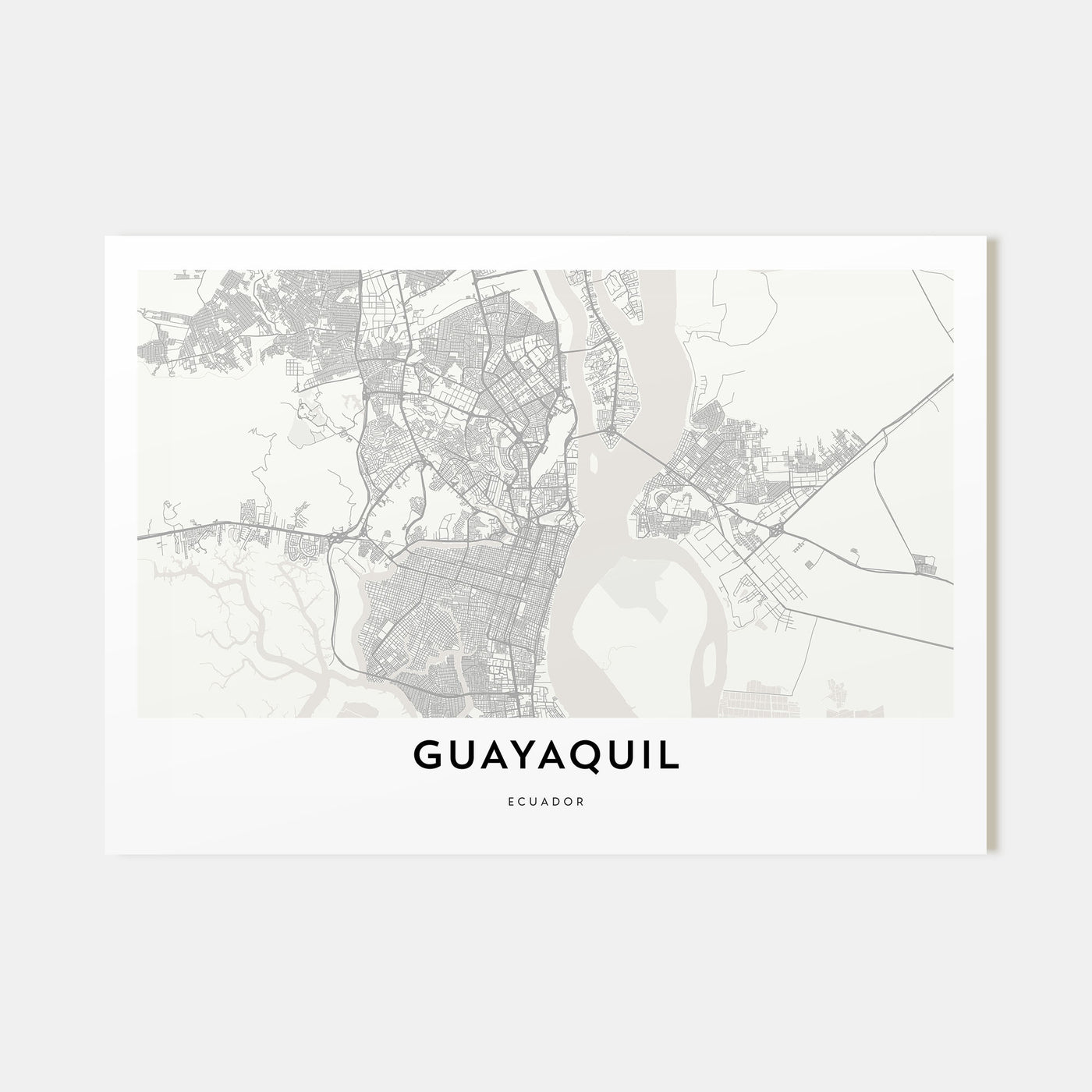 Guayaquil Map Landscape Poster