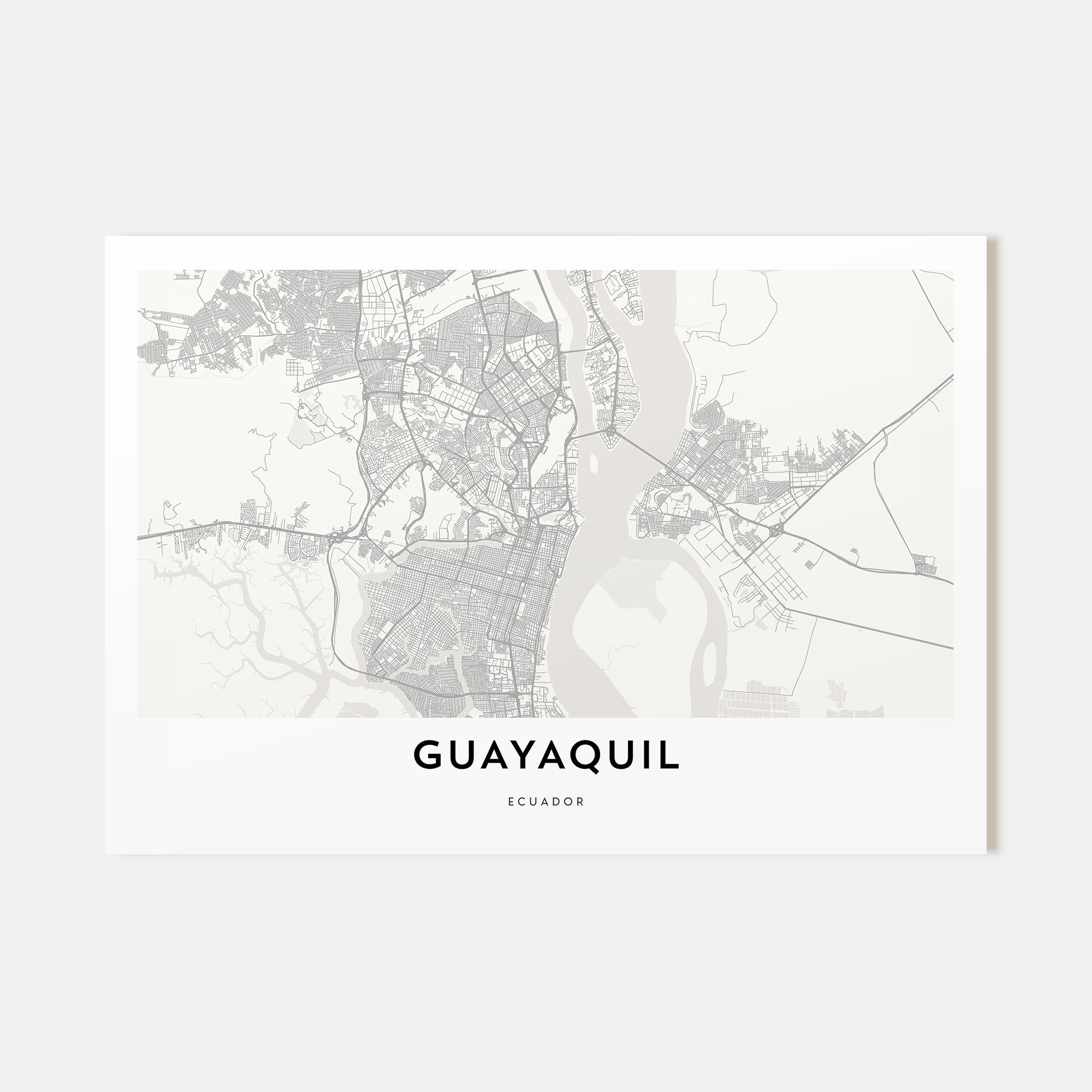 Guayaquil Map Landscape Poster