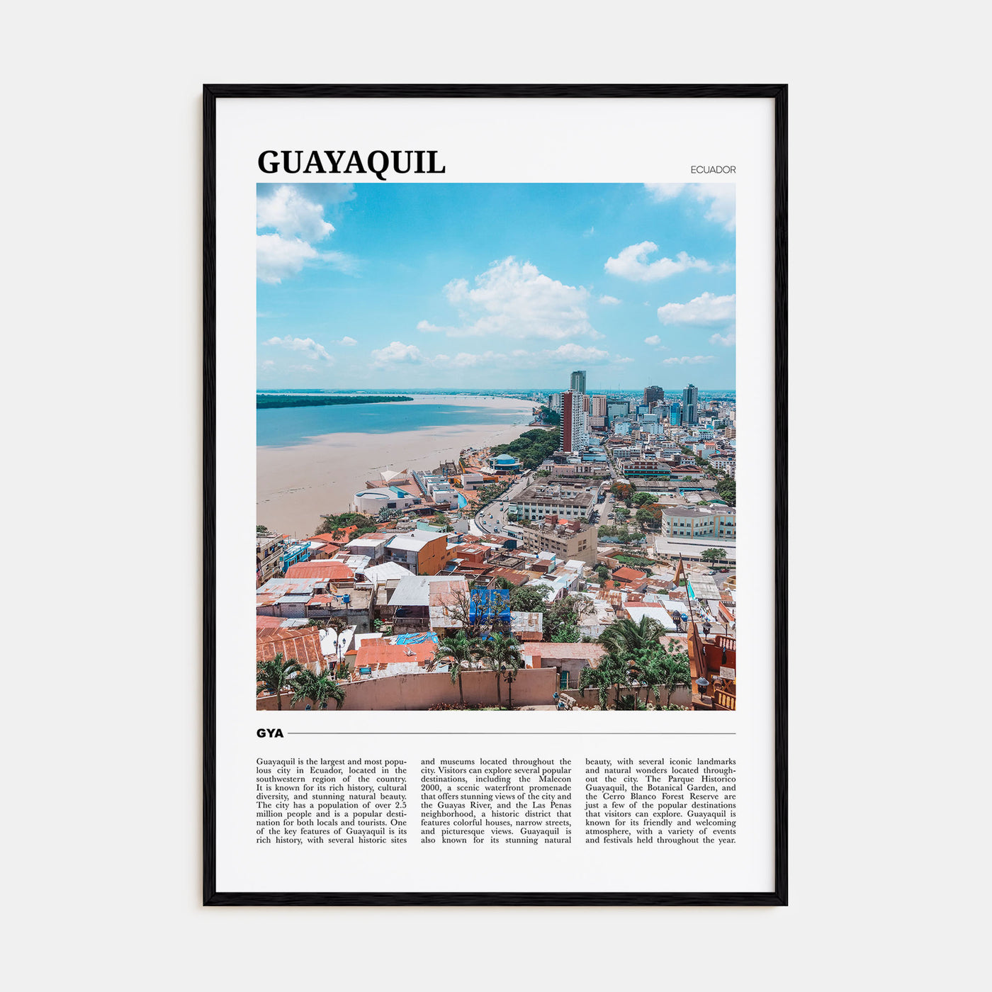 Guayaquil Travel Color Poster
