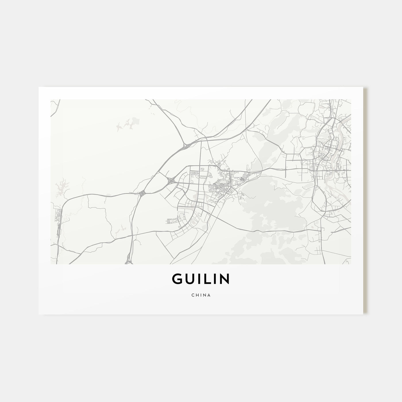Guilin Map Landscape Poster