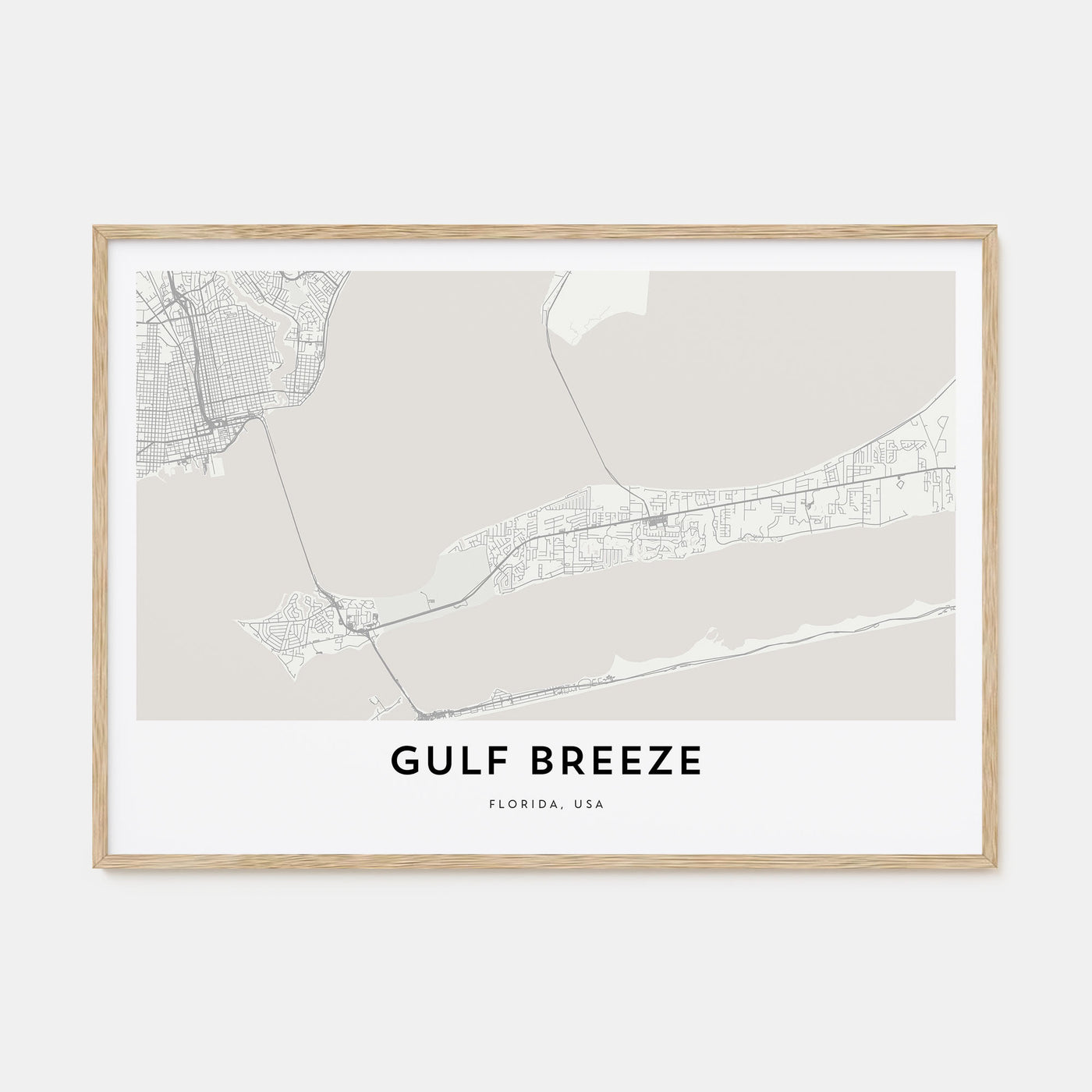 Gulf Breeze Map Landscape Poster