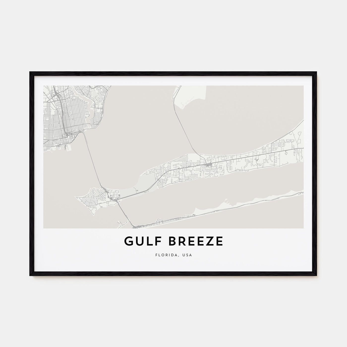 Gulf Breeze Map Landscape Poster