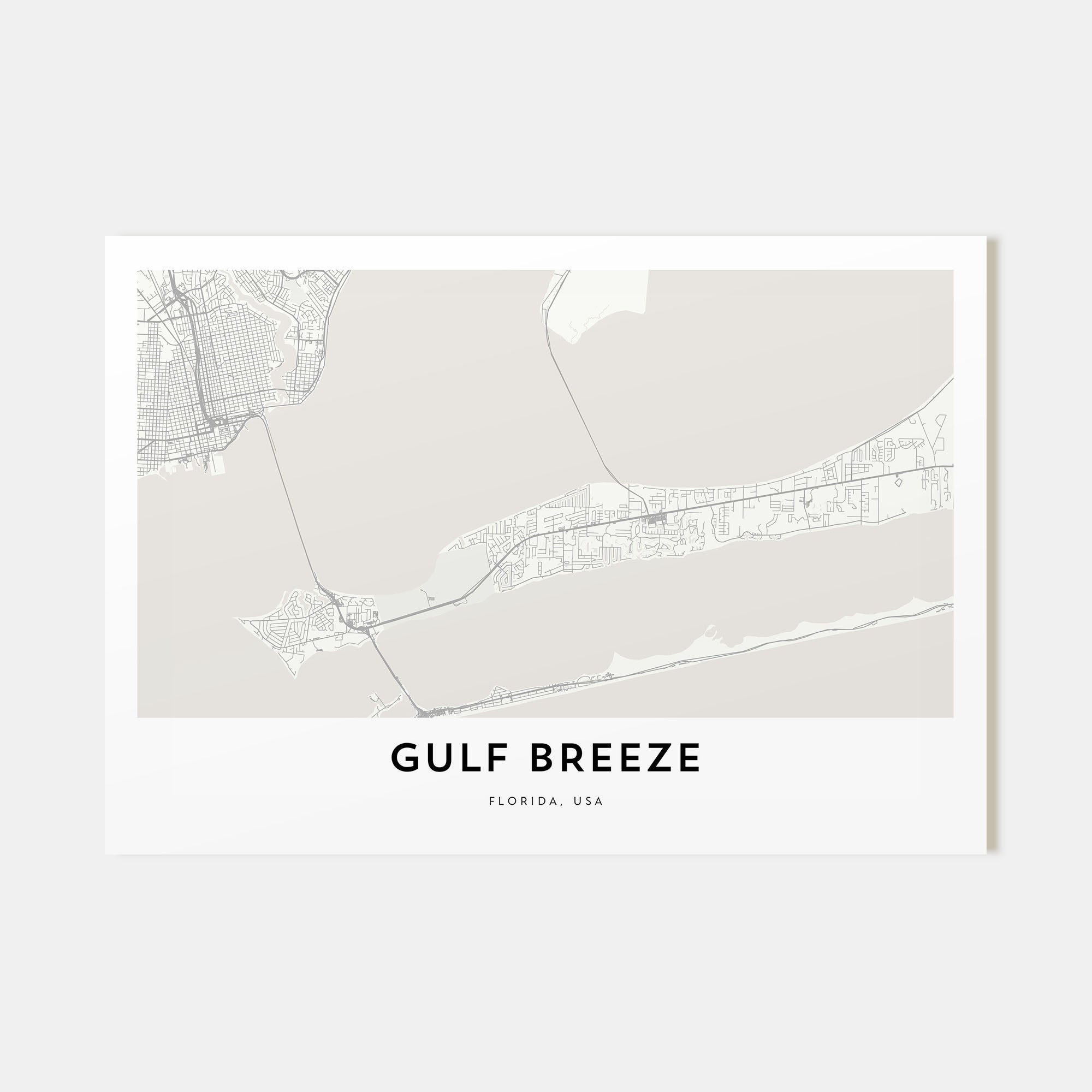 Gulf Breeze Map Landscape Poster