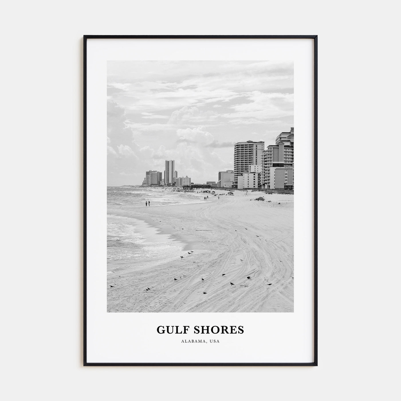 Gulf Shores Portrait B&W Poster