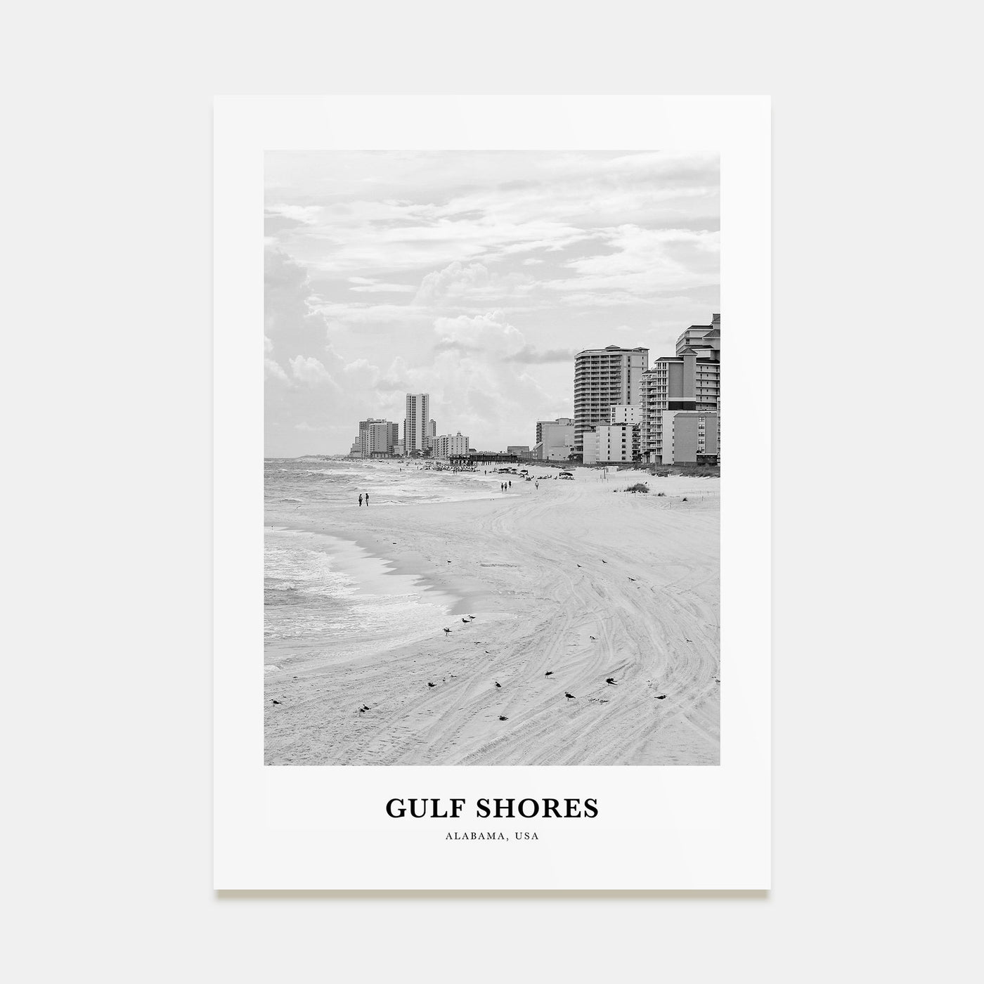 Gulf Shores Portrait B&W Poster
