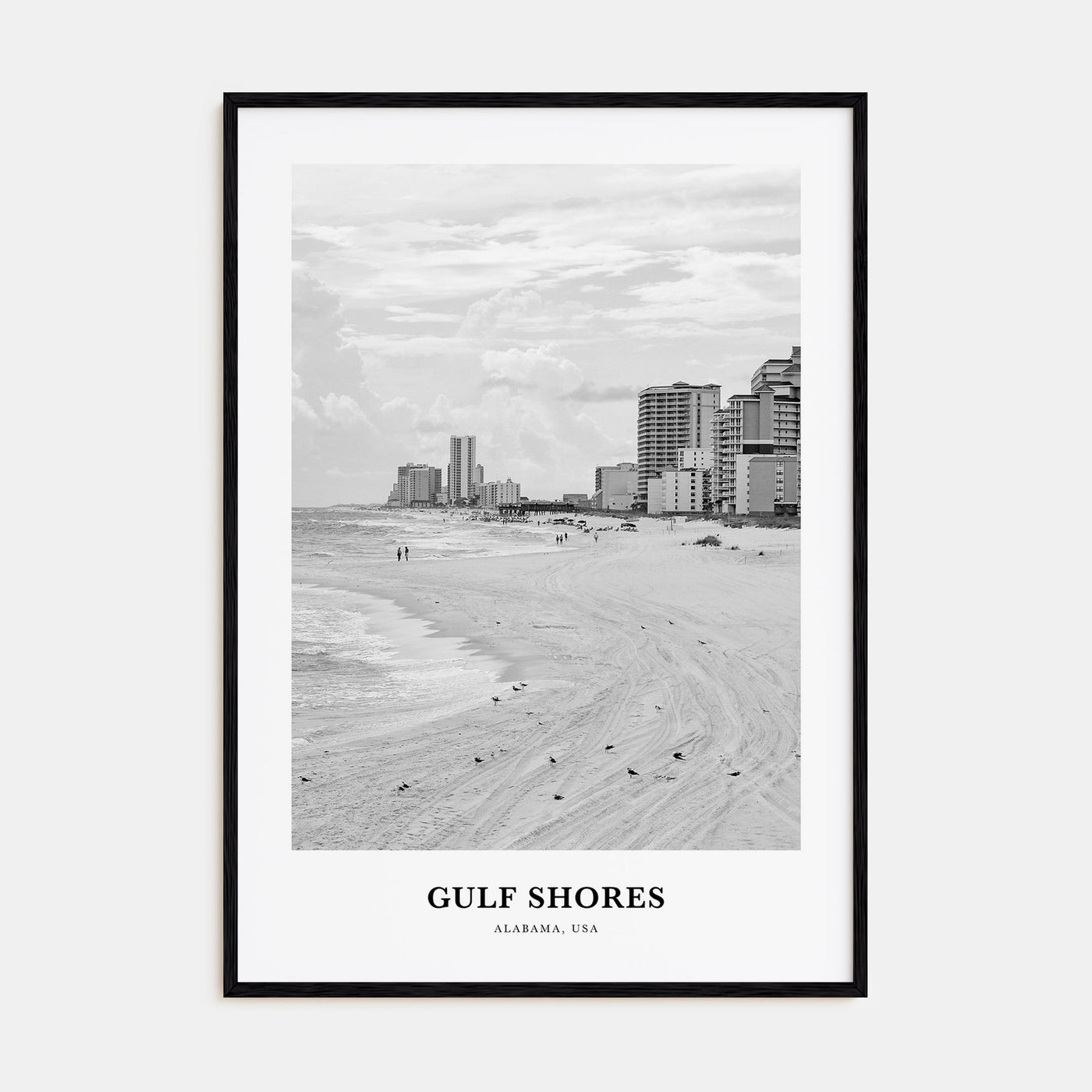 Gulf Shores Portrait B&W Poster