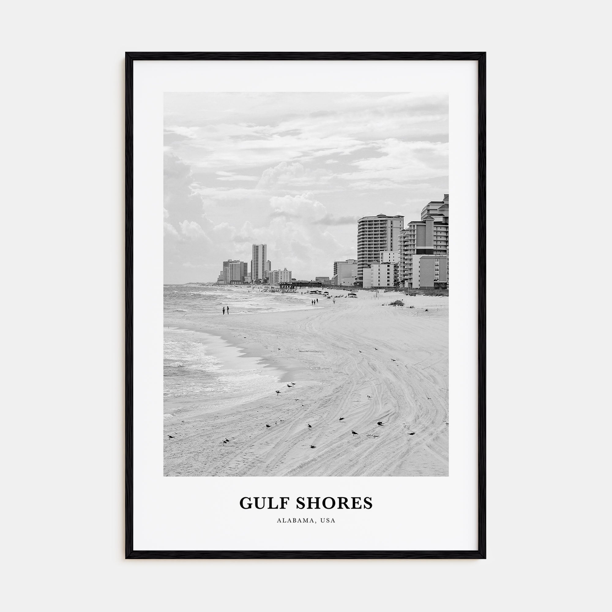 Gulf Shores Portrait B&W Poster