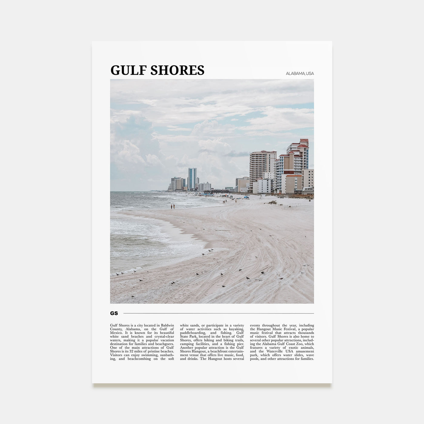 Gulf Shores Travel Color Poster