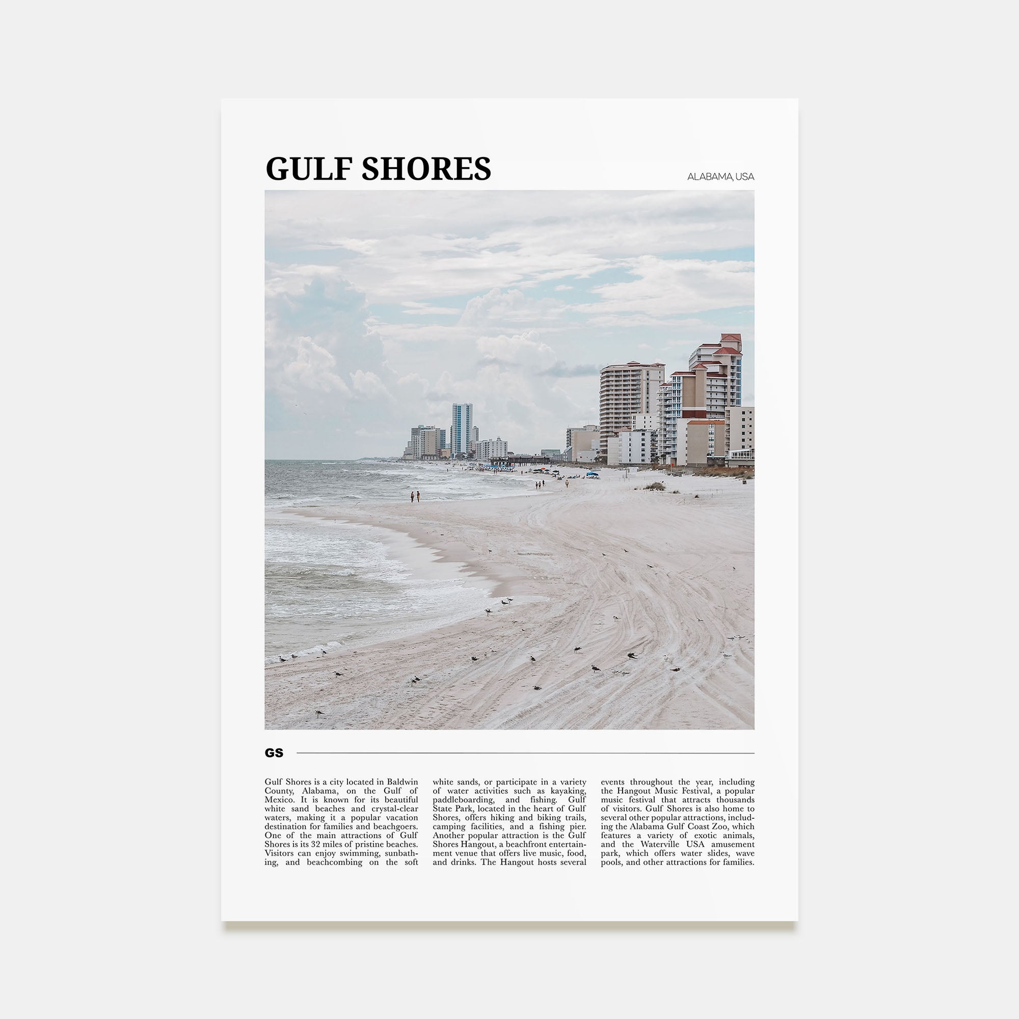 Gulf Shores Travel Color Poster