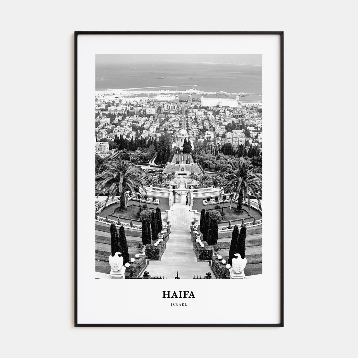 Haifa Portrait B&W Poster
