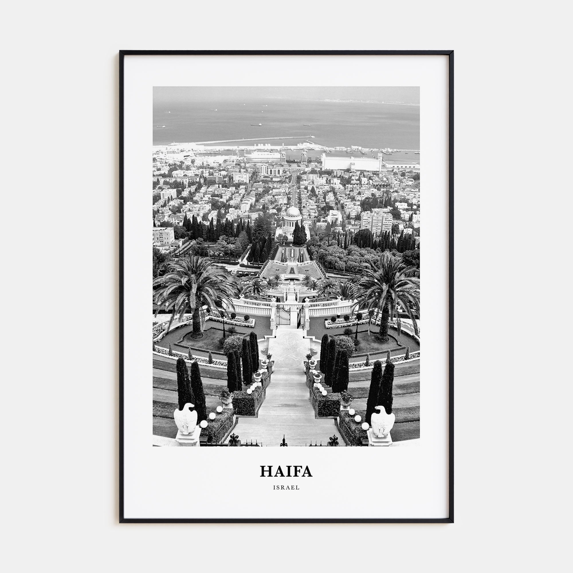 Haifa Portrait B&W Poster