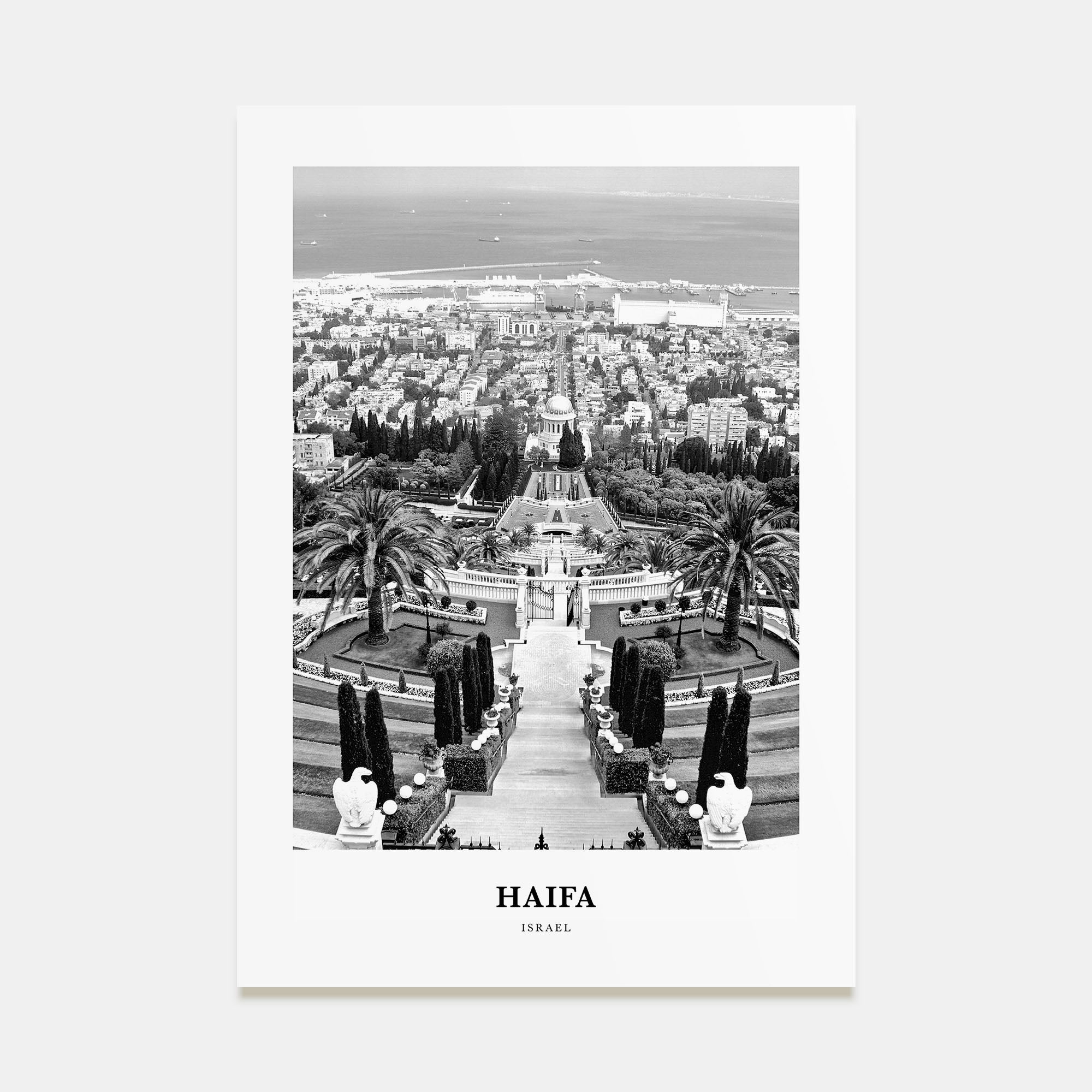 Haifa Portrait B&W Poster