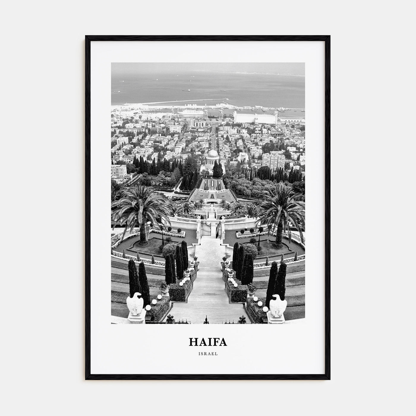 Haifa Portrait B&W Poster