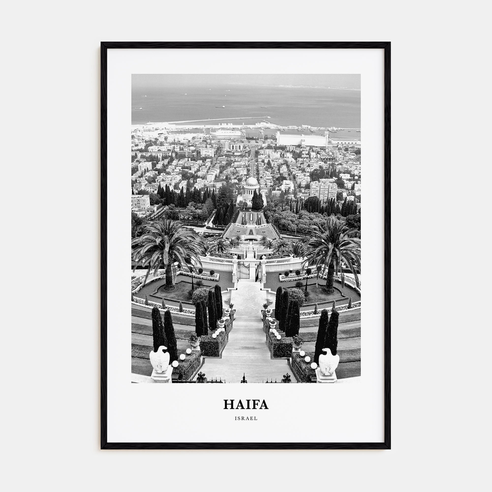 Haifa Portrait B&W Poster