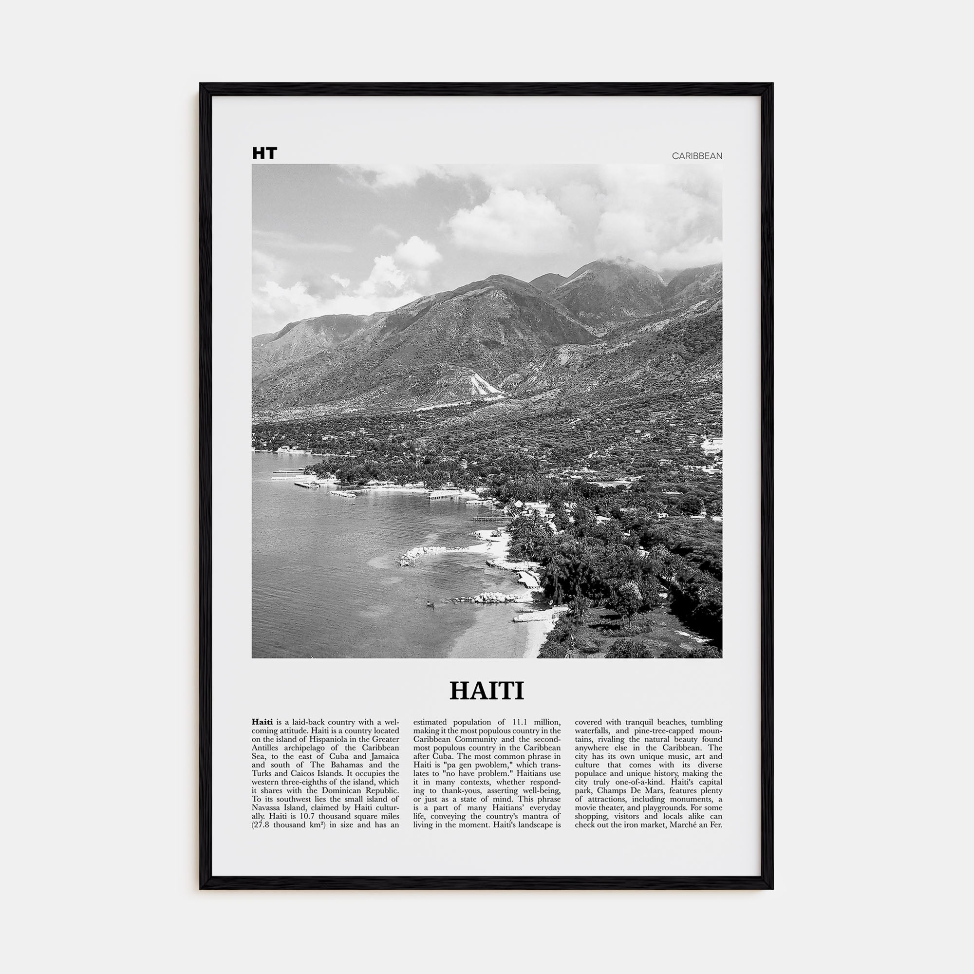 Haiti Travel B&W No 1 Poster
