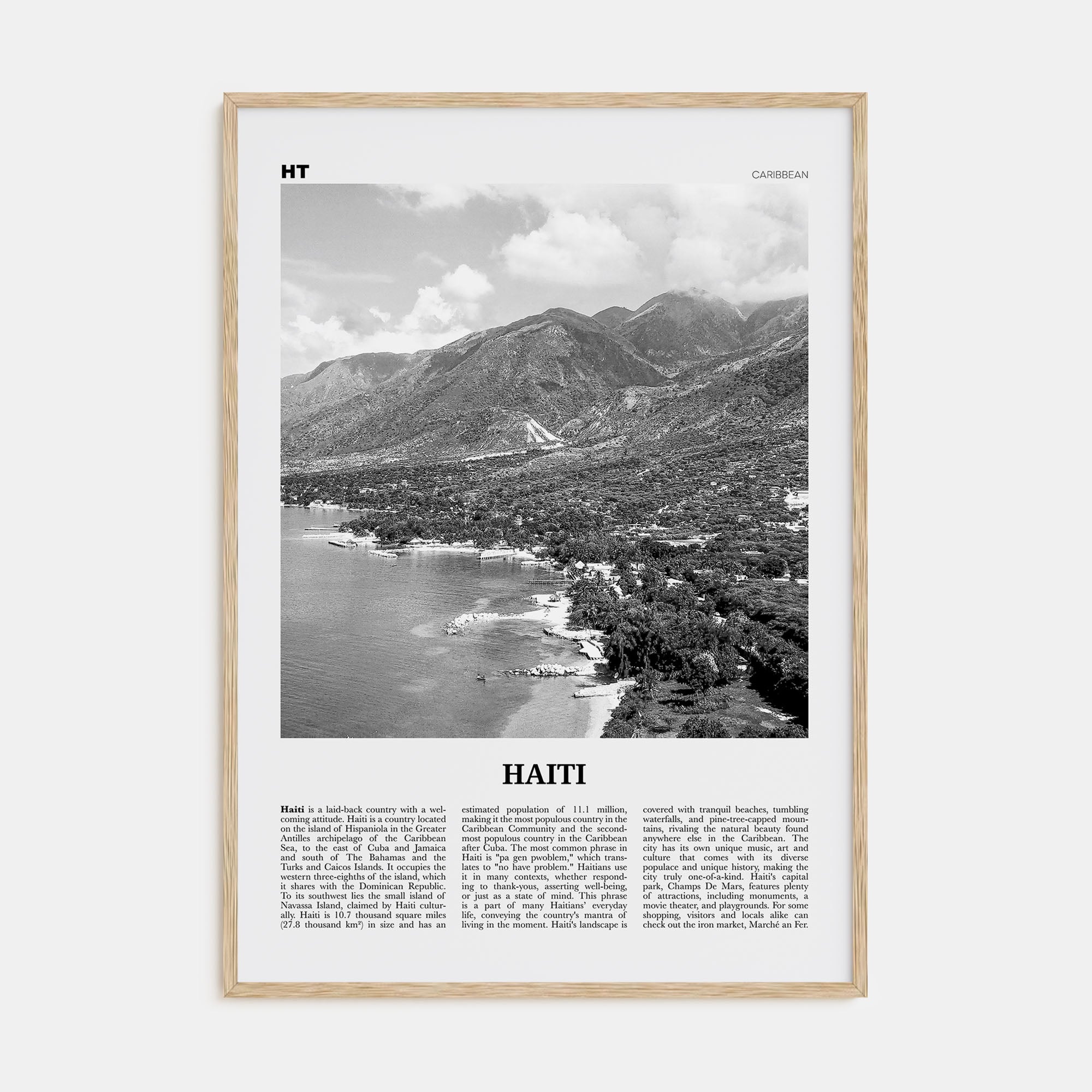 Haiti Travel B&W No 1 Poster