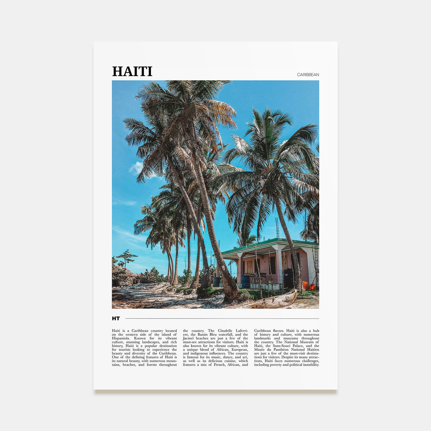 Haiti Travel Color Poster