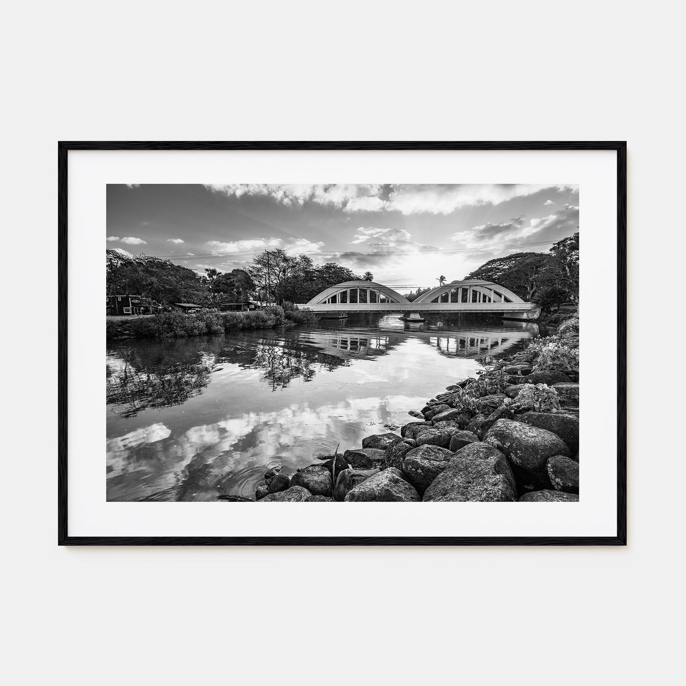 Haleiwa Landscape B&W Poster