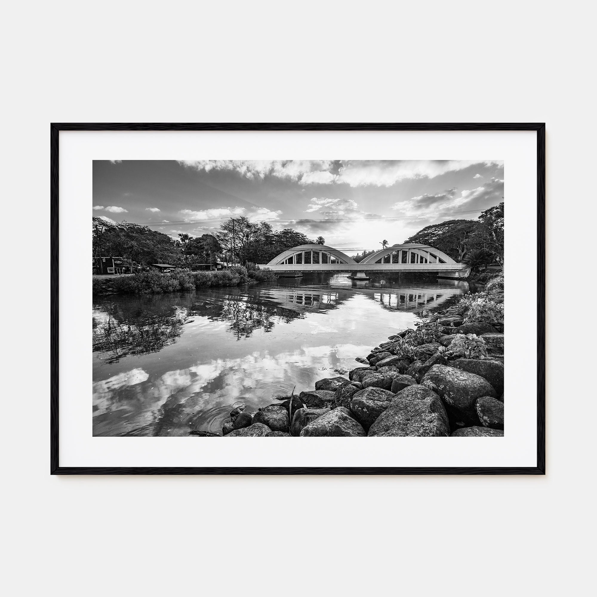 Haleiwa Landscape B&W Poster
