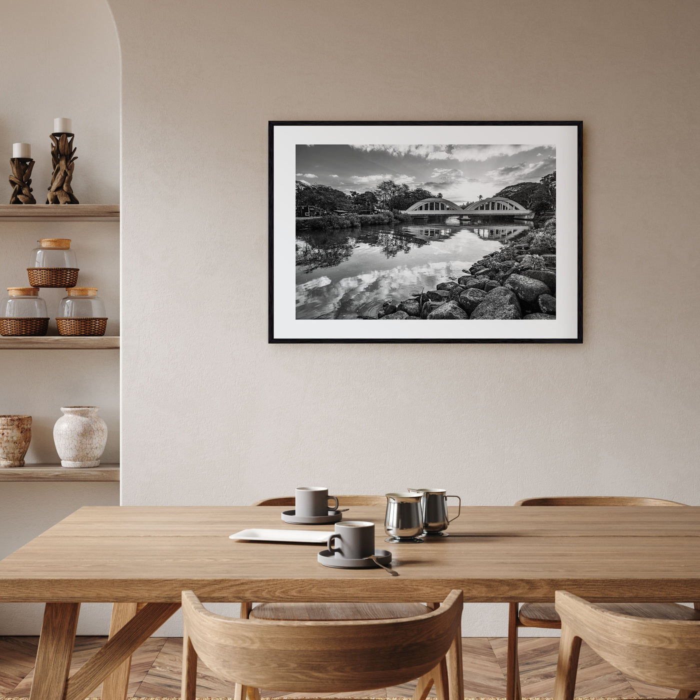 Haleiwa Landscape B&W Poster