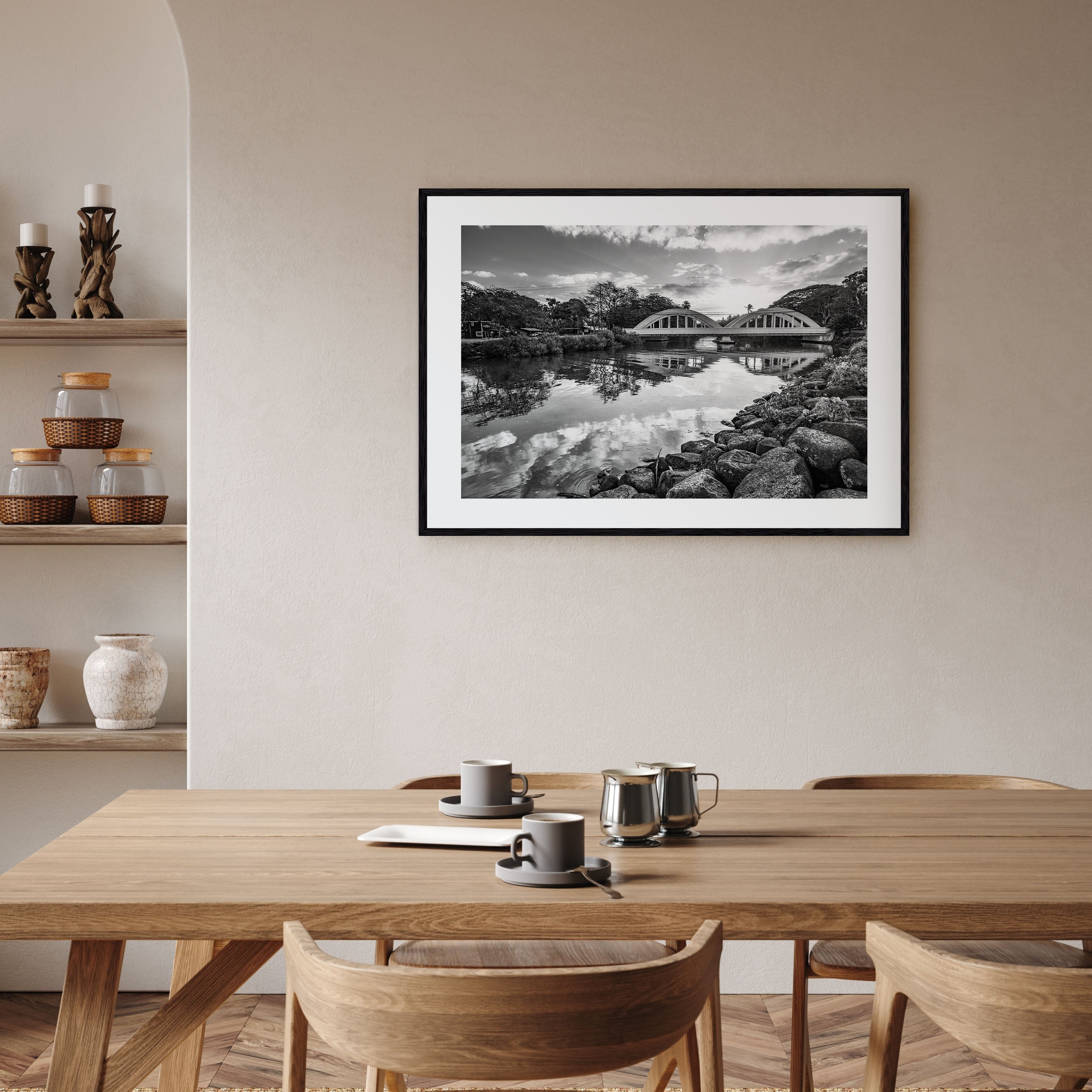 Haleiwa Landscape B&W Poster