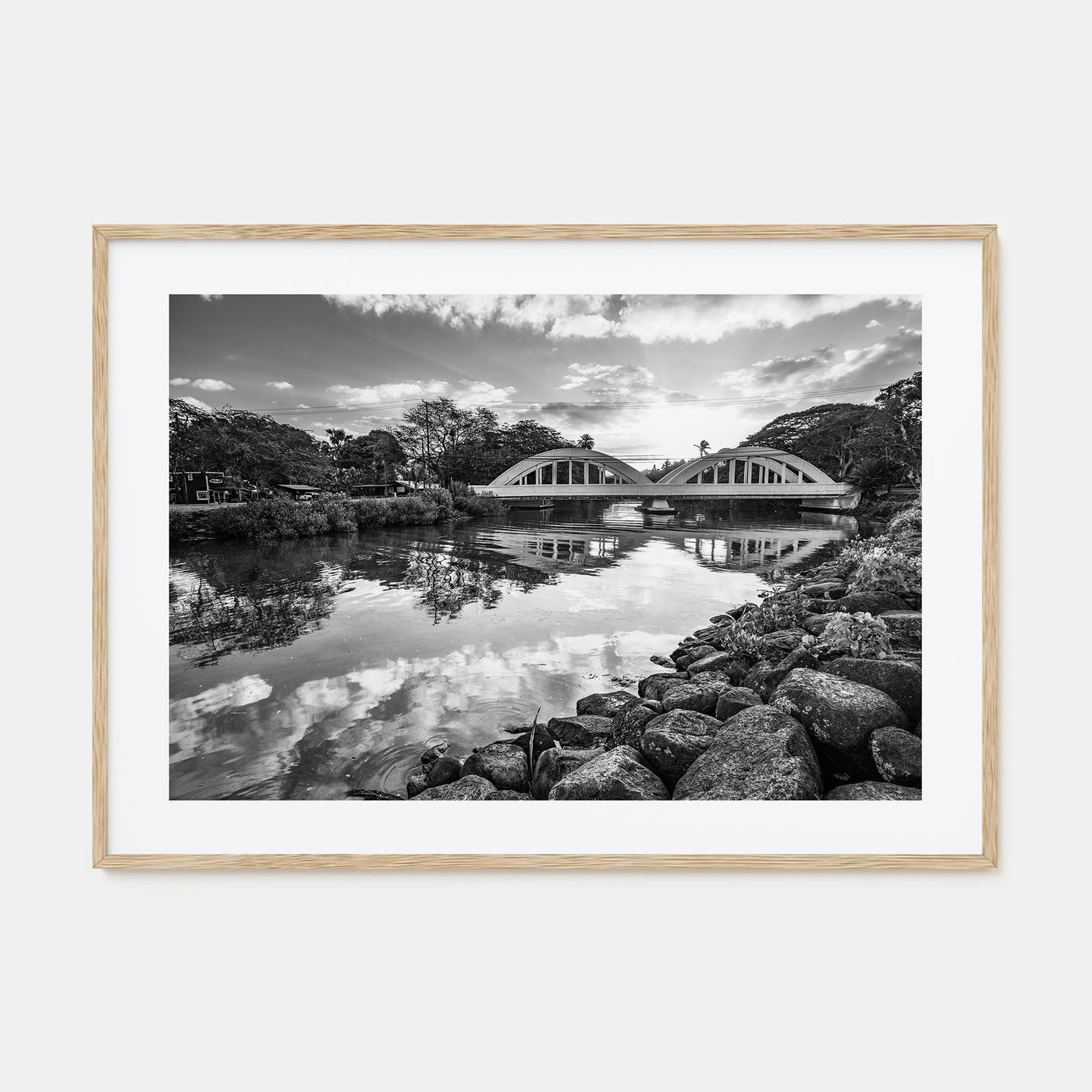 Haleiwa Landscape B&W Poster