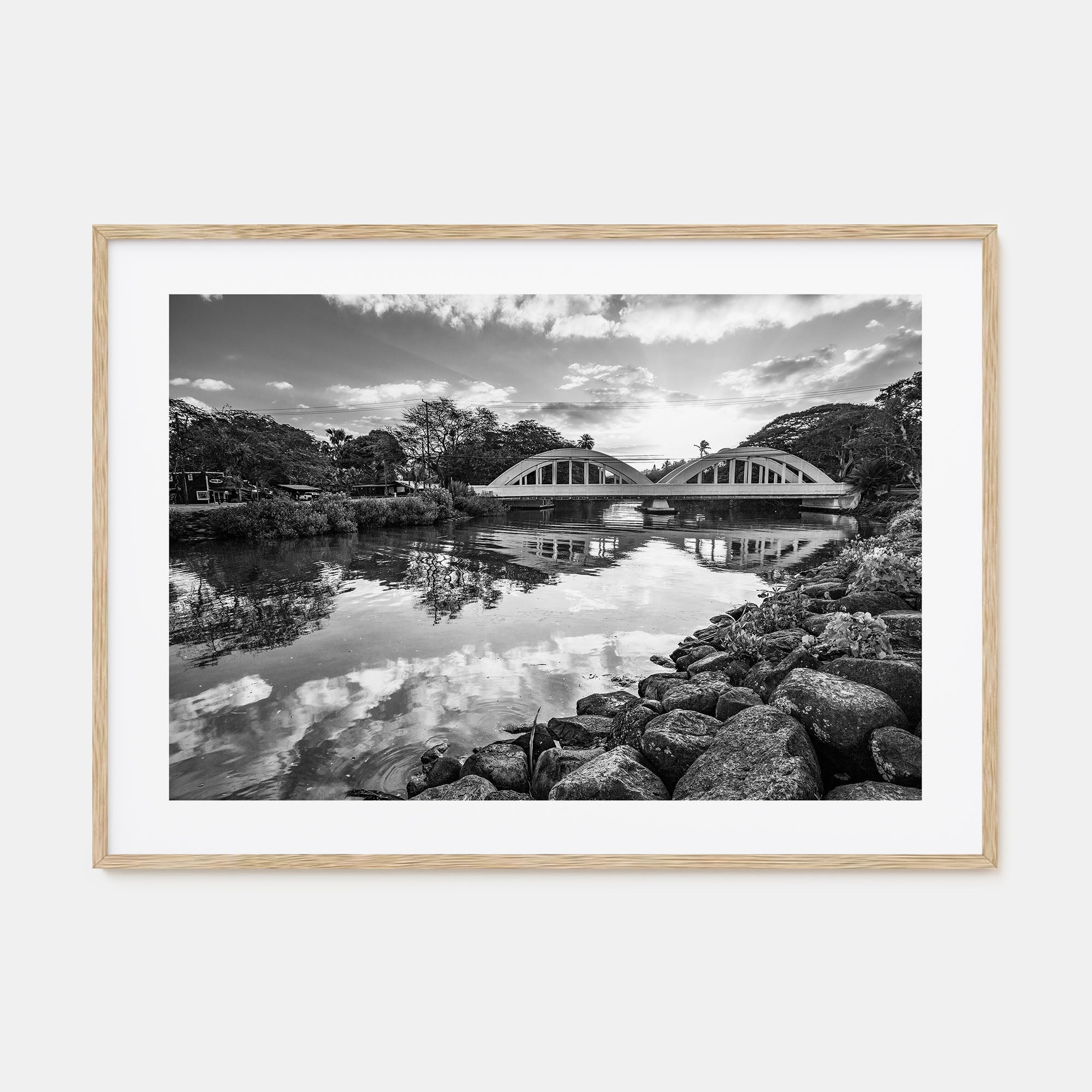 Haleiwa Landscape B&W Poster