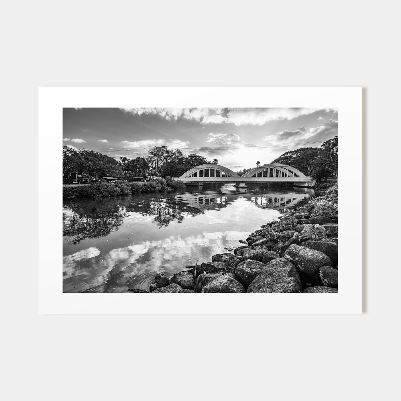 Haleiwa Landscape B&W Poster