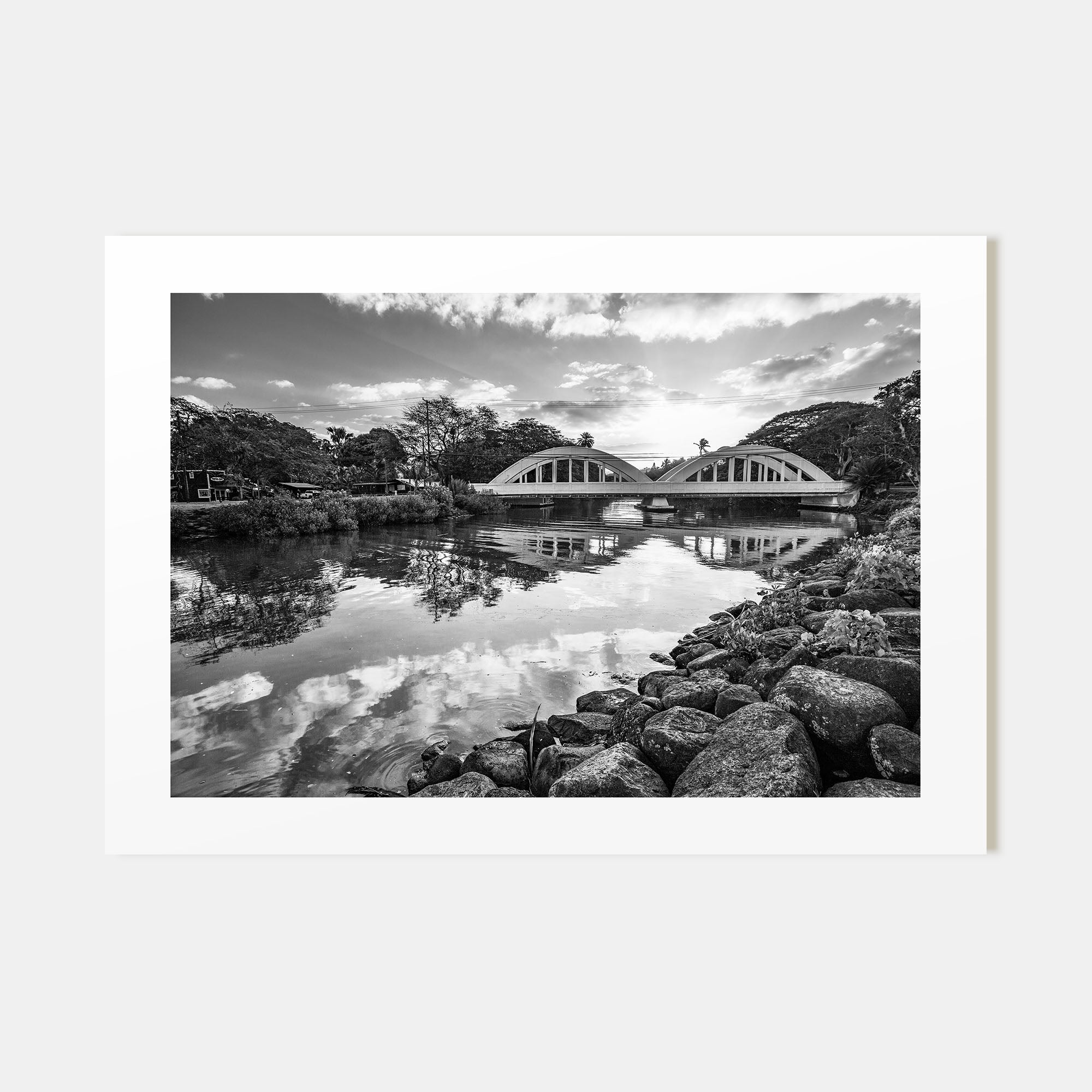 Haleiwa Landscape B&W Poster
