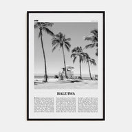 Haleiwa Travel B&W No 1 Poster