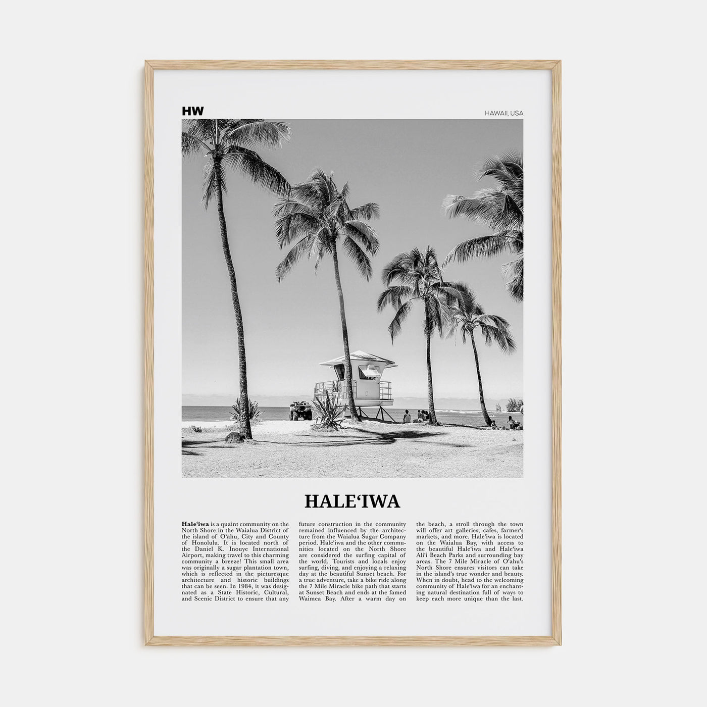 Haleiwa Travel B&W No 1 Poster