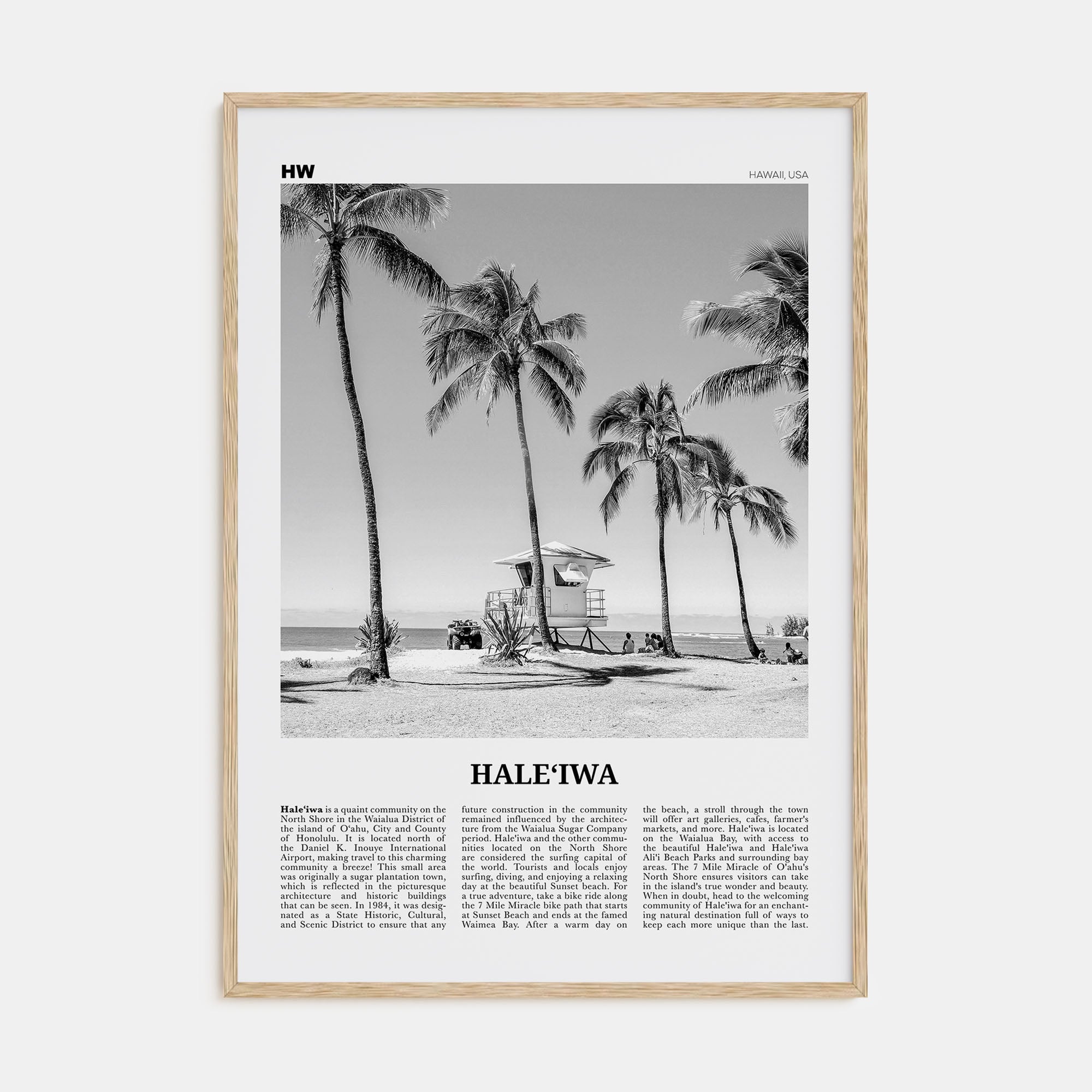 Haleiwa Travel B&W No 1 Poster