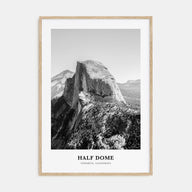 Half Dome Portrait B&W Poster