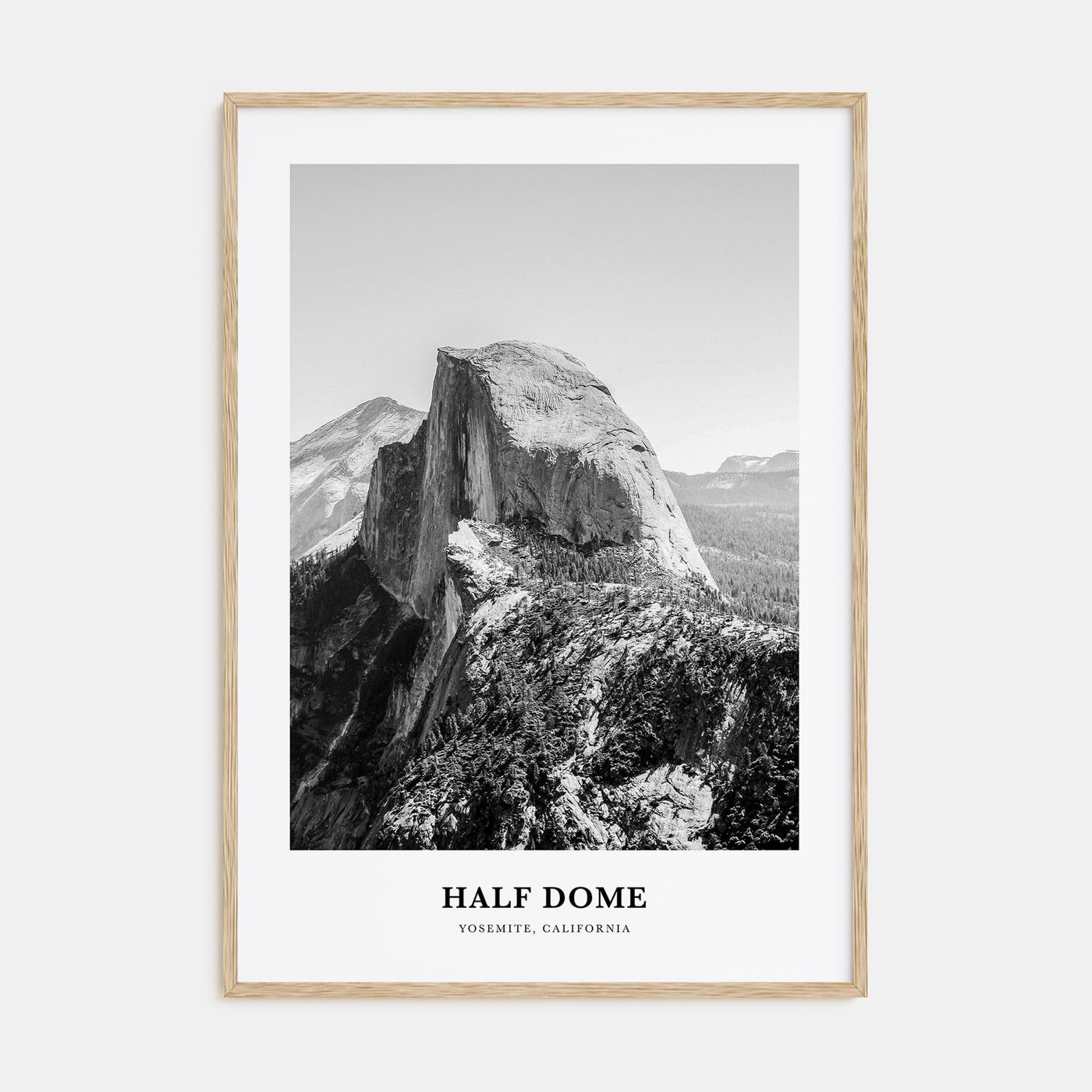 Half Dome Portrait B&W Poster