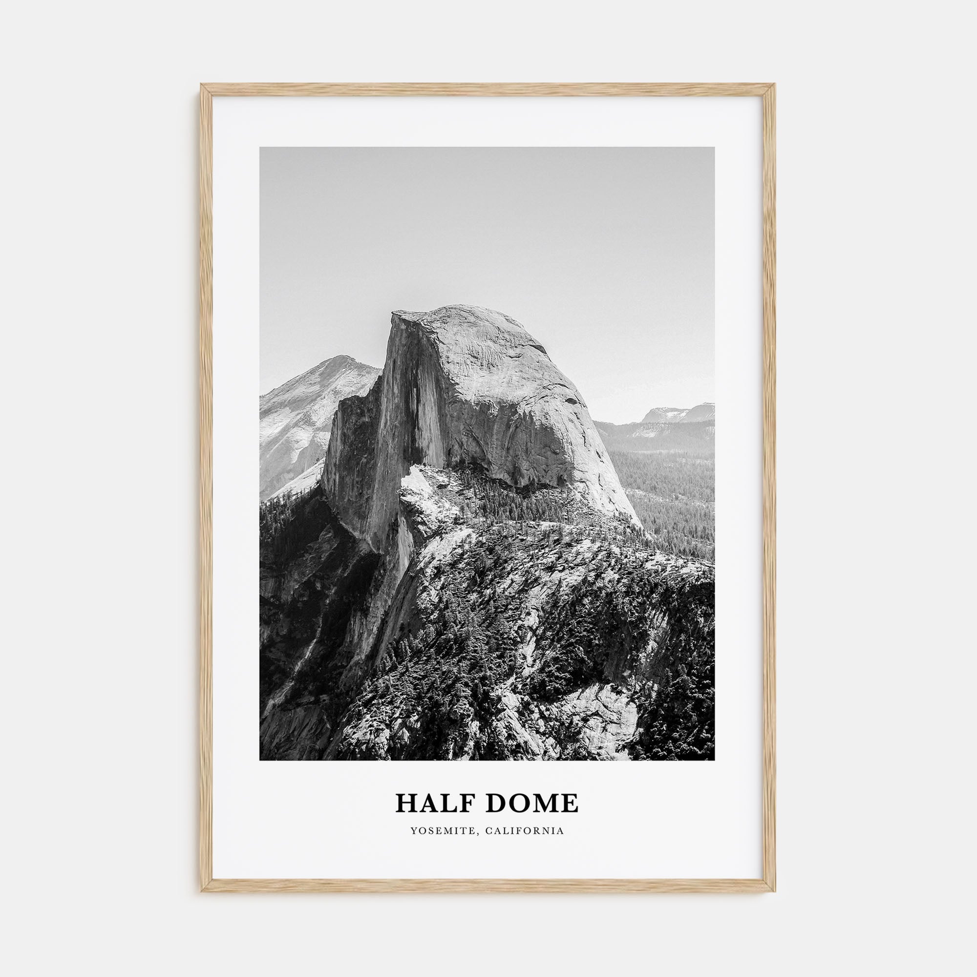 Half Dome Portrait B&W Poster