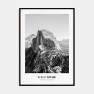 Half Dome Portrait B&W Poster