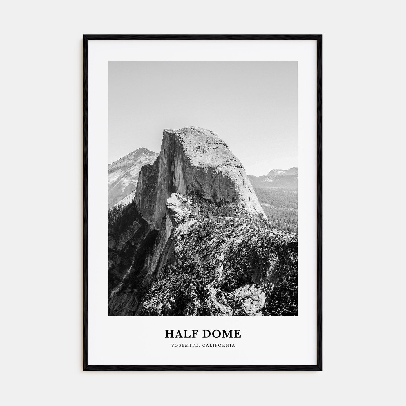 Half Dome Portrait B&W Poster