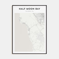 Half Moon Bay Map Portrait Poster