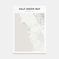 Half Moon Bay Map Portrait Poster