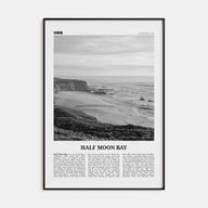 Half Moon Bay Travel B&W Poster