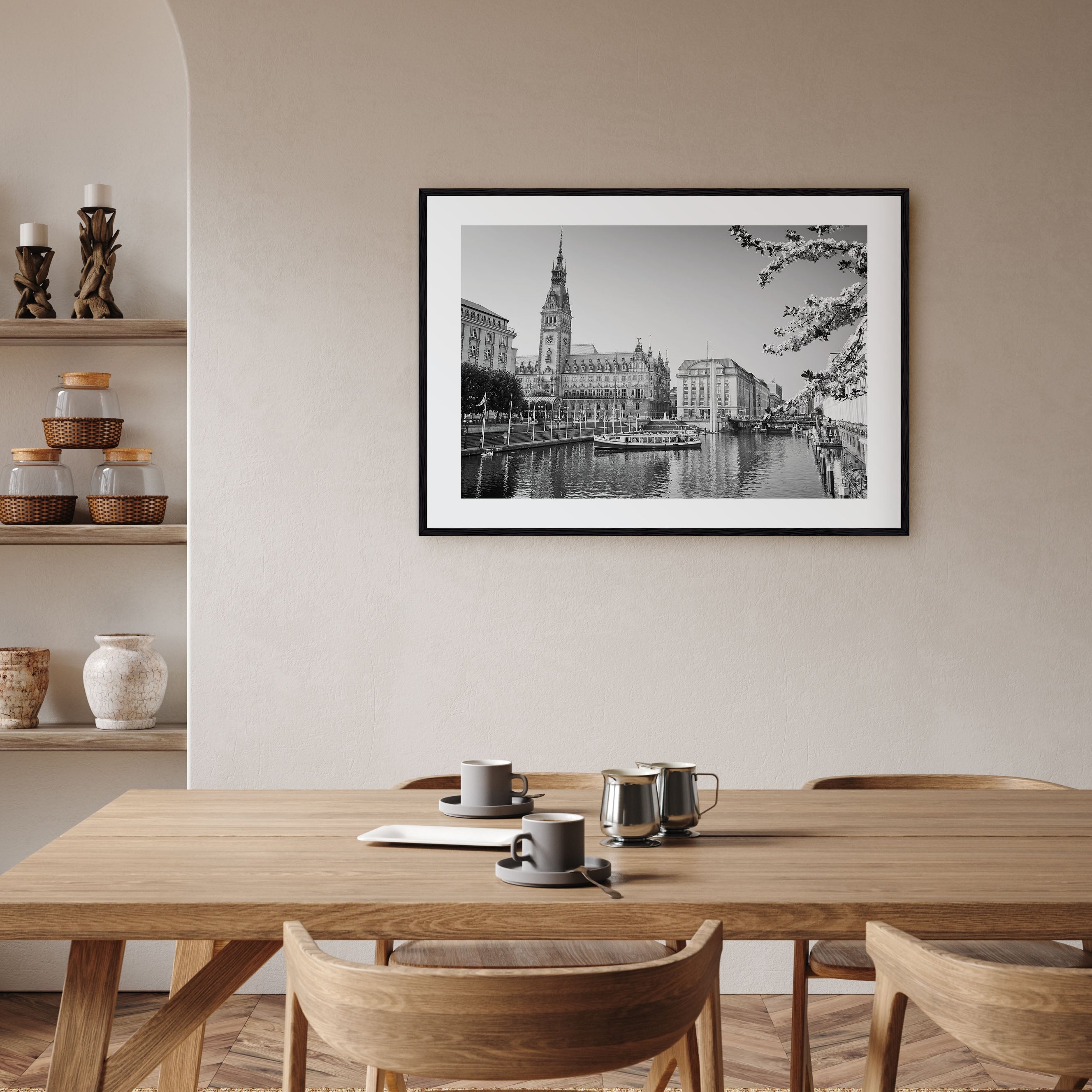 Hamburg Landscape B&W Poster